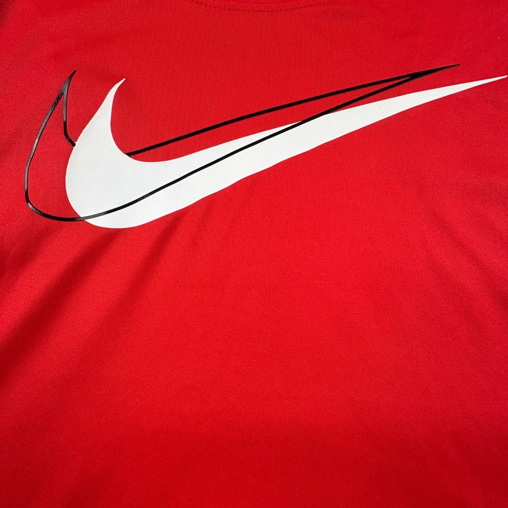 NIKE Running Move To Zero Double Swoosh Womens Lg. Racerback‎ Red Tank Top - Picture 3 of 12